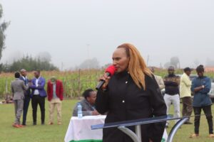 HON FLORENCE KAJUJU ADDRESSING THE CONGREGATION DURING KIBIRICHIA GIRLS’ GOLDEN JUBILEE 50 YEARS) CELEBRATIONS